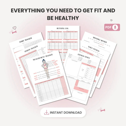 Fitness Planner Bundle Printable – Your Comprehensive Health & Wellness Tracker 🏋️‍♀️✨
