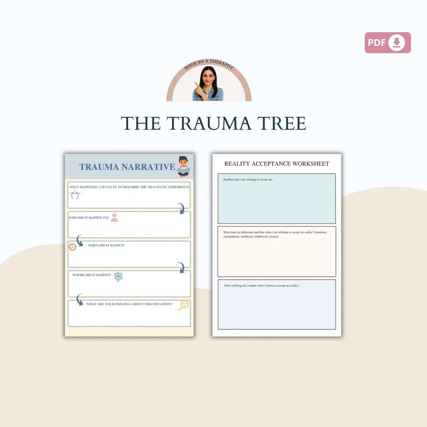 Trauma Worksheets – PTSD Recovery Bundle