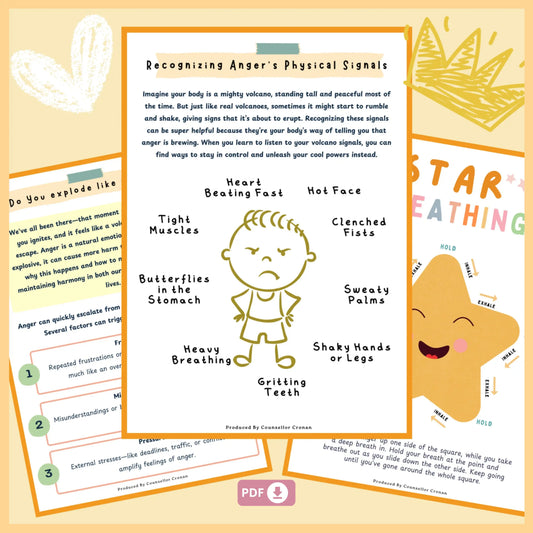 Kids Anger Management Workbook with 42 Printable Emotional Regulation Worksheets