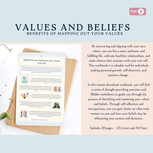Values and Beliefs Workbook – Map Your Core and Live Authentically