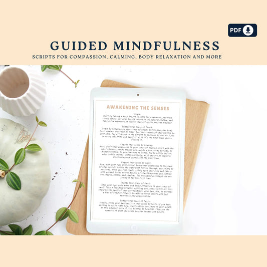 Guided Mindfulness Scripts – 20 Printable Meditation Guides for Calm, Sleep, Compassion & Emotional Balance
