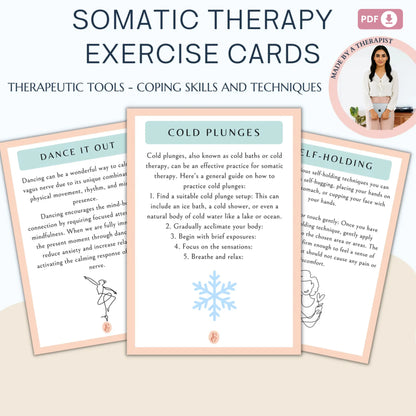 Somatic Therapy Exercise Cards – Vagus Nerve Stimulation & Nervous System Regulation Tools