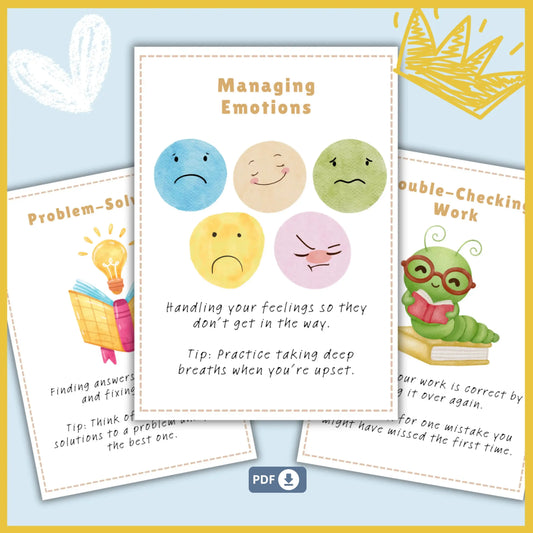 ADHD Resource Bundle for Kids & Teens – Printable Executive Functioning Worksheets, Strength Cards & Communication Tools