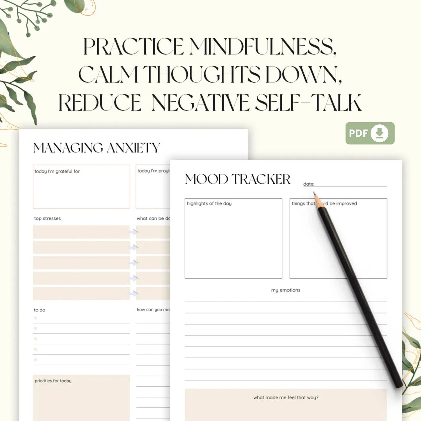 Mental Health Journal Bundle – Anxiety, Self-Care, and Therapy Tools 🌟✨