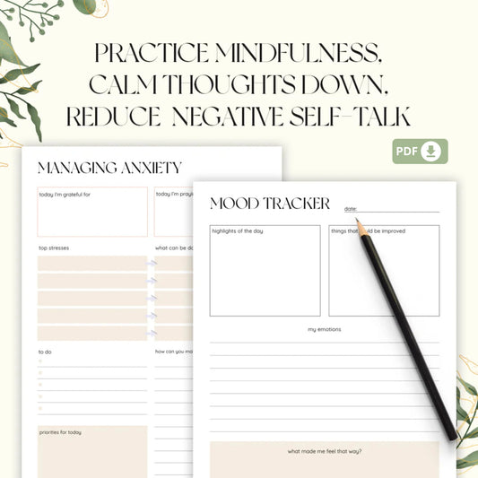 Mental Health Journal Bundle – Anxiety, Self-Care, and Therapy Tools 🌟✨