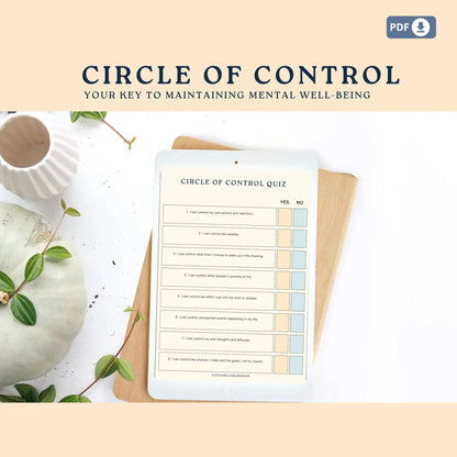Circle of Control Workbook – 13 Printable Pages to Let Go, Reduce Stress & Build Emotional Resilience