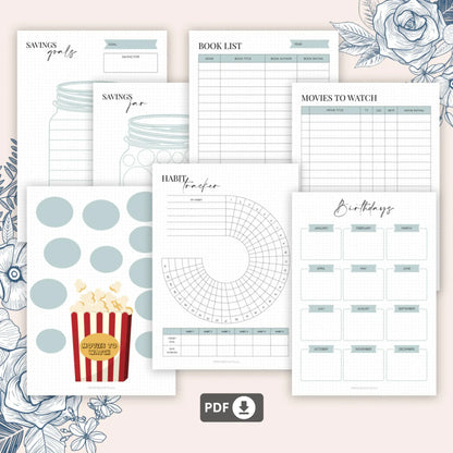 Bullet Journal Printable - Hand Drawn Style - 50+ Pages Bundle ✍️🎨