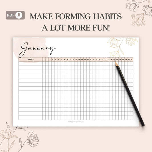 Daily Habit Tracker Printable – Build Habits with Style 🌸✨