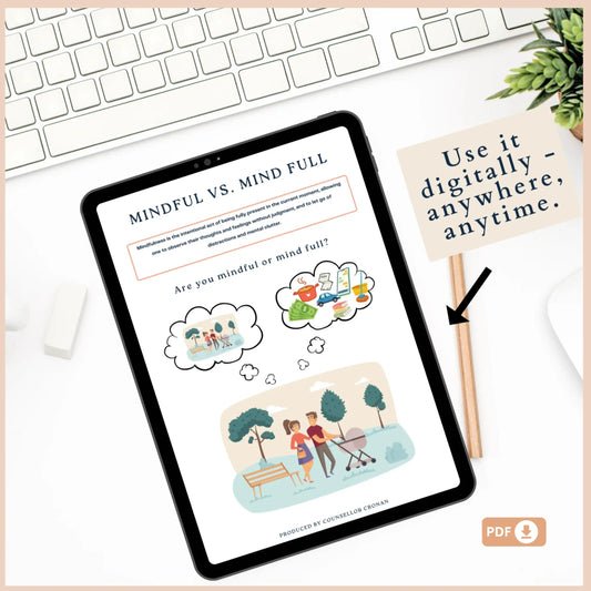 Mindful vs Mind Full Workbook – 22 Printable Pages for Mindfulness, Self-Reflection & Daily Awareness