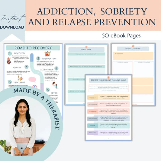 Sobriety Resource Mega Bundle – Printable Addiction Recovery Worksheets, Relapse Prevention Tools & Habit Trackers