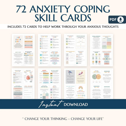 Healing Through Trauma: Therapy Bundle for Recovery – Anxiety Coping Tools, PTSD Worksheets & Safety Plan
