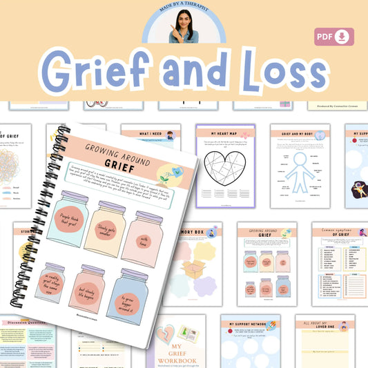 Kids Counseling Essentials Bundle – Printable Therapy Worksheets for Coping Skills, Emotional Expression & Self-Regulation