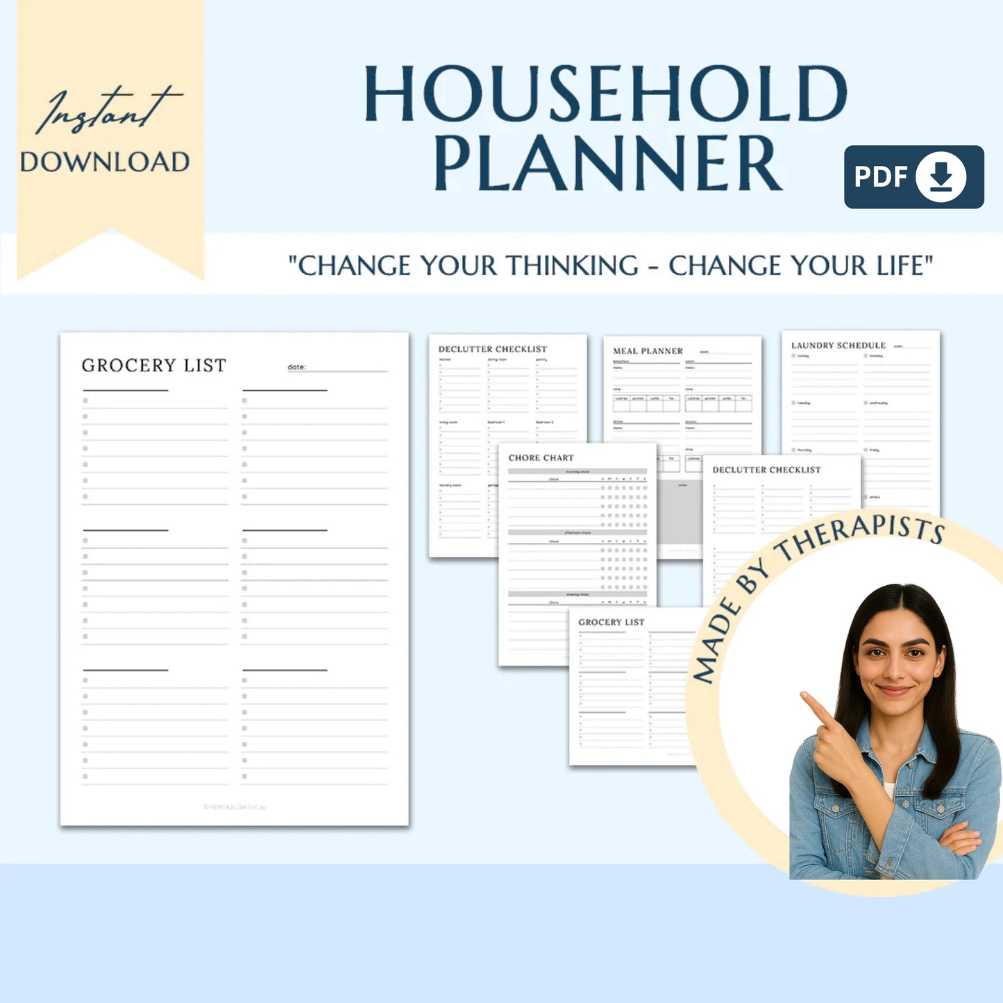 Ultimate ADHD Planner Bundle – Comprehensive ADHD Journal for Productivity, Life Management, and Self-Care