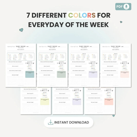 Daily Mood Tracker Printable – Self-Care and Mental Health Journal 🌟🖊️
