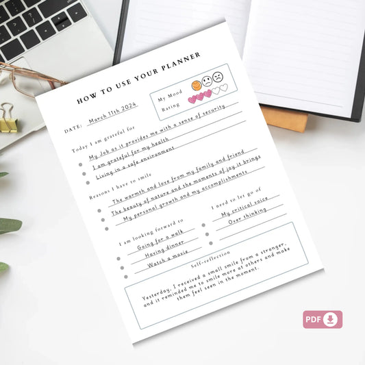 Gratitude Workbook – Printable Find Your Happiness Worksheets for Daily Reflection & Emotional Wellness