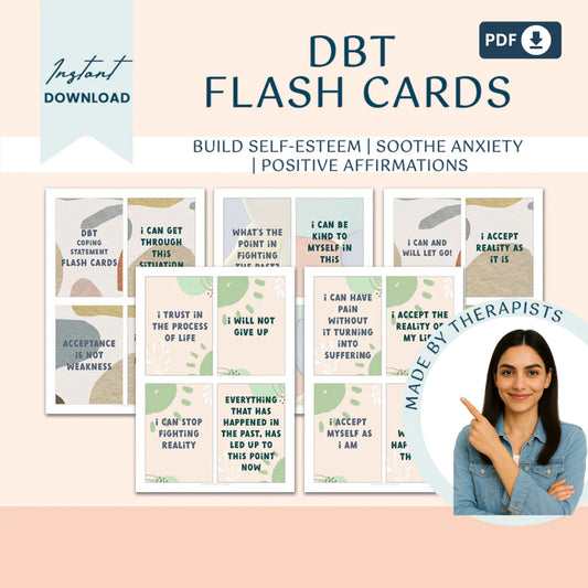 DBT Mega Bundle – Comprehensive Therapy Tools for DBT Skills, Worksheets, and Flashcards