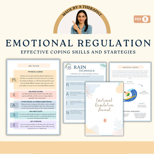Life Skills Therapy Bundle – Printable Tools for Emotional Growth, Boundaries, Self-Care & Resilience