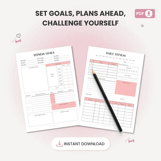 Fitness Planner Bundle Printable – Your Comprehensive Health & Wellness Tracker 🏋️‍♀️✨