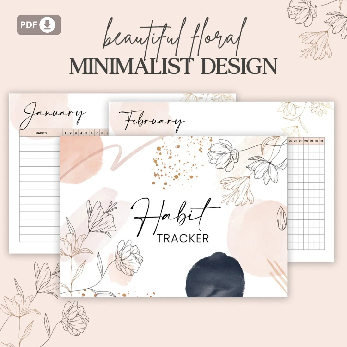 Daily Habit Tracker Printable – Build Habits with Style 🌸✨