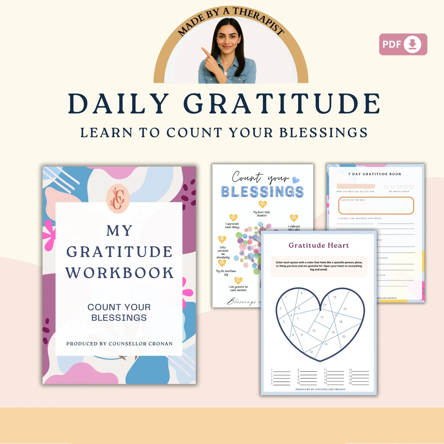 Self-Love Therapy Bundle – 8 Printable Healing Workbooks for Confidence, Inner Peace & Emotional Growth