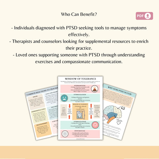 PTSD Coping Skill Cards – Printable Trauma Support & Self-Soothing Techniques