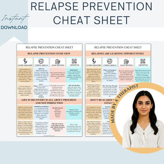 Sobriety Resource Mega Bundle – Printable Addiction Recovery Worksheets, Relapse Prevention Tools & Habit Trackers