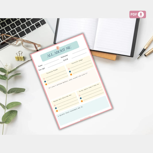 Self-Esteem Workbook – Printable All About Me, Values & Identity Worksheets for Teens & Adults