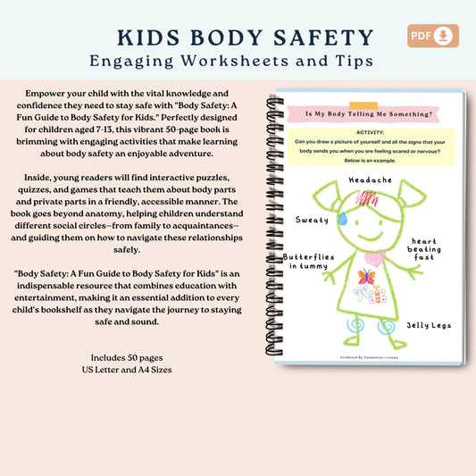 Body Safety Workbook for Kids – 50 Printable Pages of Child Protection Education, Boundaries & Confidence Building