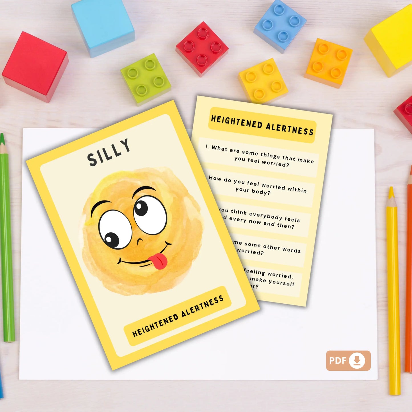 Zones of Self-Regulation Flash Cards for Kids