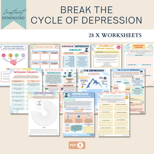 Therapy Worksheet Bundle – Psychology Resources for Emotional Growth