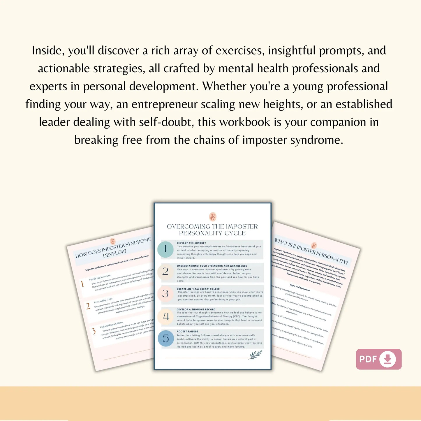 Imposter Syndrome Workbook – Printable Guide to Overcome Self-Doubt, Build Confidence & Embrace Your Success