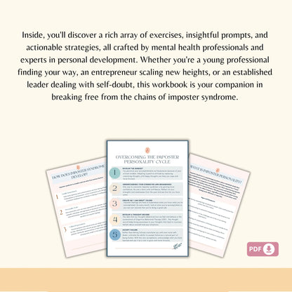 Imposter Syndrome Workbook – Printable Guide to Overcome Self-Doubt, Build Confidence & Embrace Your Success