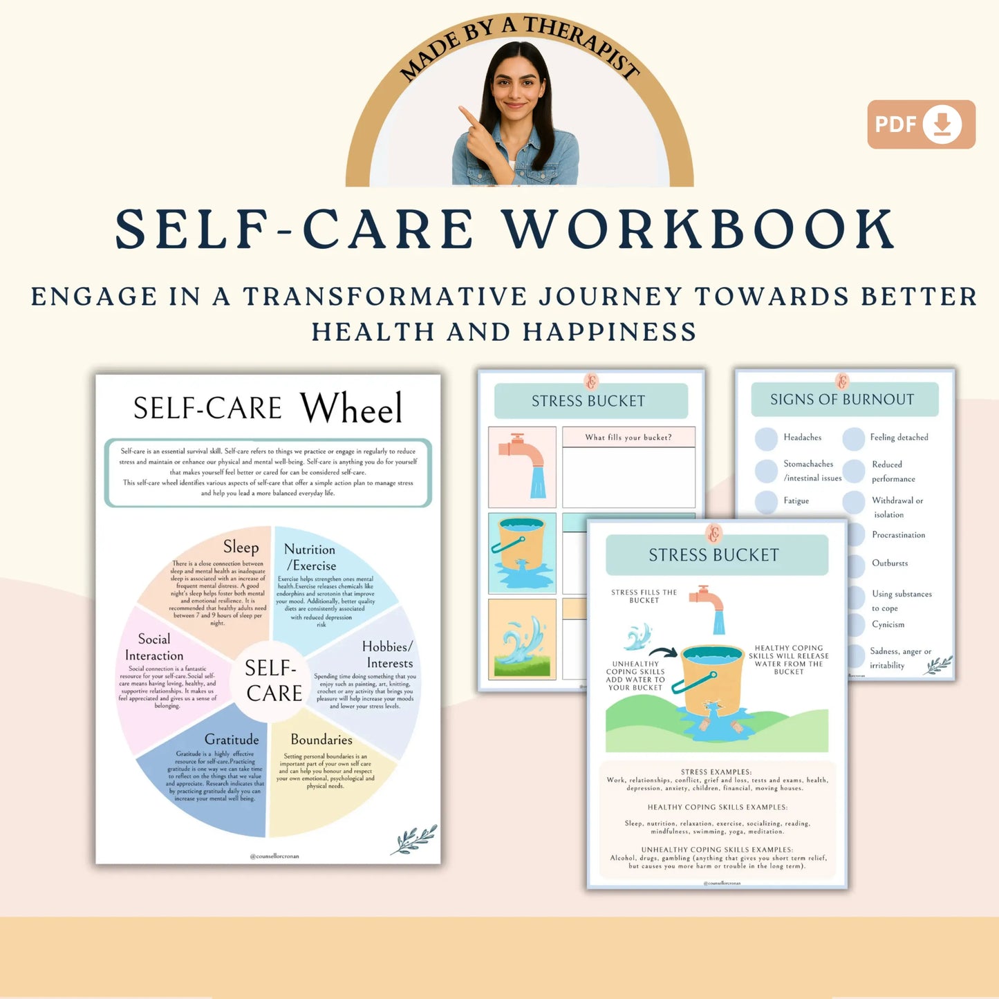 Life Skills Therapy Bundle – Printable Tools for Emotional Growth, Boundaries, Self-Care & Resilience
