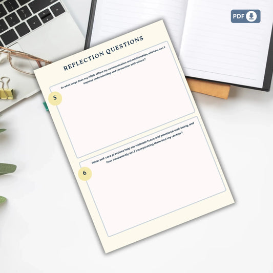 Adult ADHD Therapy Workbook & Planner – Printable Self-Awareness, Focus Strategies & Mindfulness Worksheets |