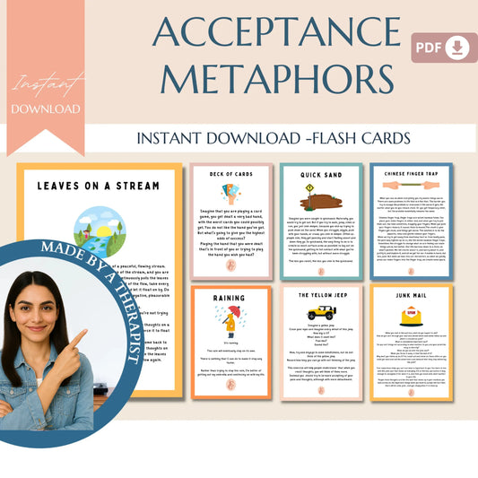 Acceptance & Commitment Therapy Mega Bundle – ACT Worksheets, Values Cards, Mindfulness Tools