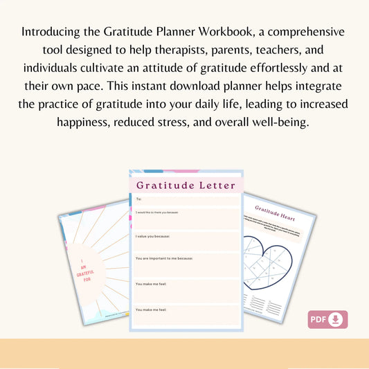 Gratitude Workbook – Printable Find Your Happiness Worksheets for Daily Reflection & Emotional Wellness