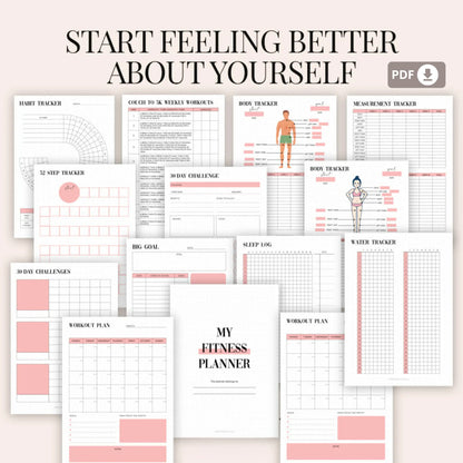 Bullet Journal Printable – Health & Fitness Planner 🏋️‍♀️✨