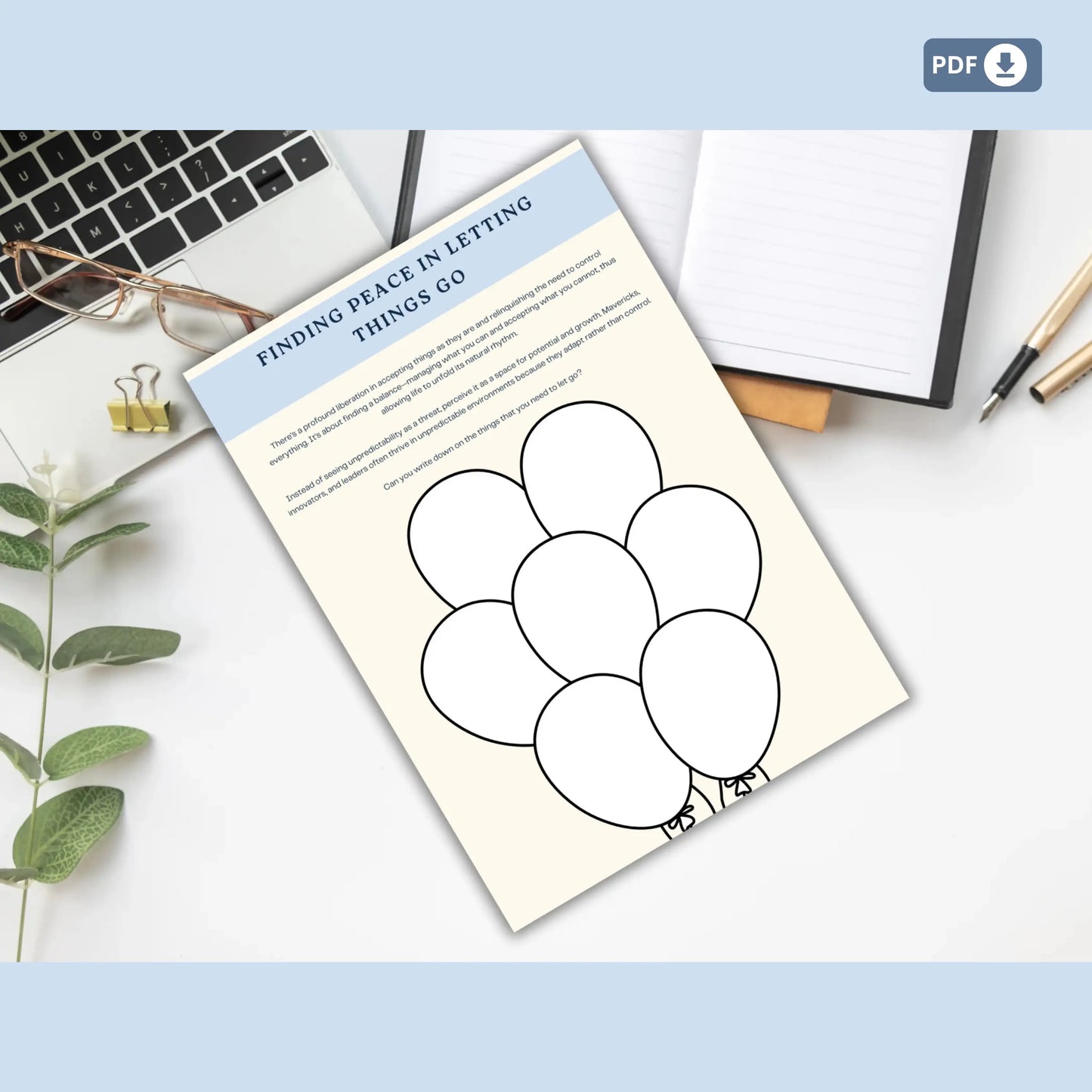 Circle of Control Workbook – 13 Printable Pages to Let Go, Reduce Stress & Build Emotional Resilience