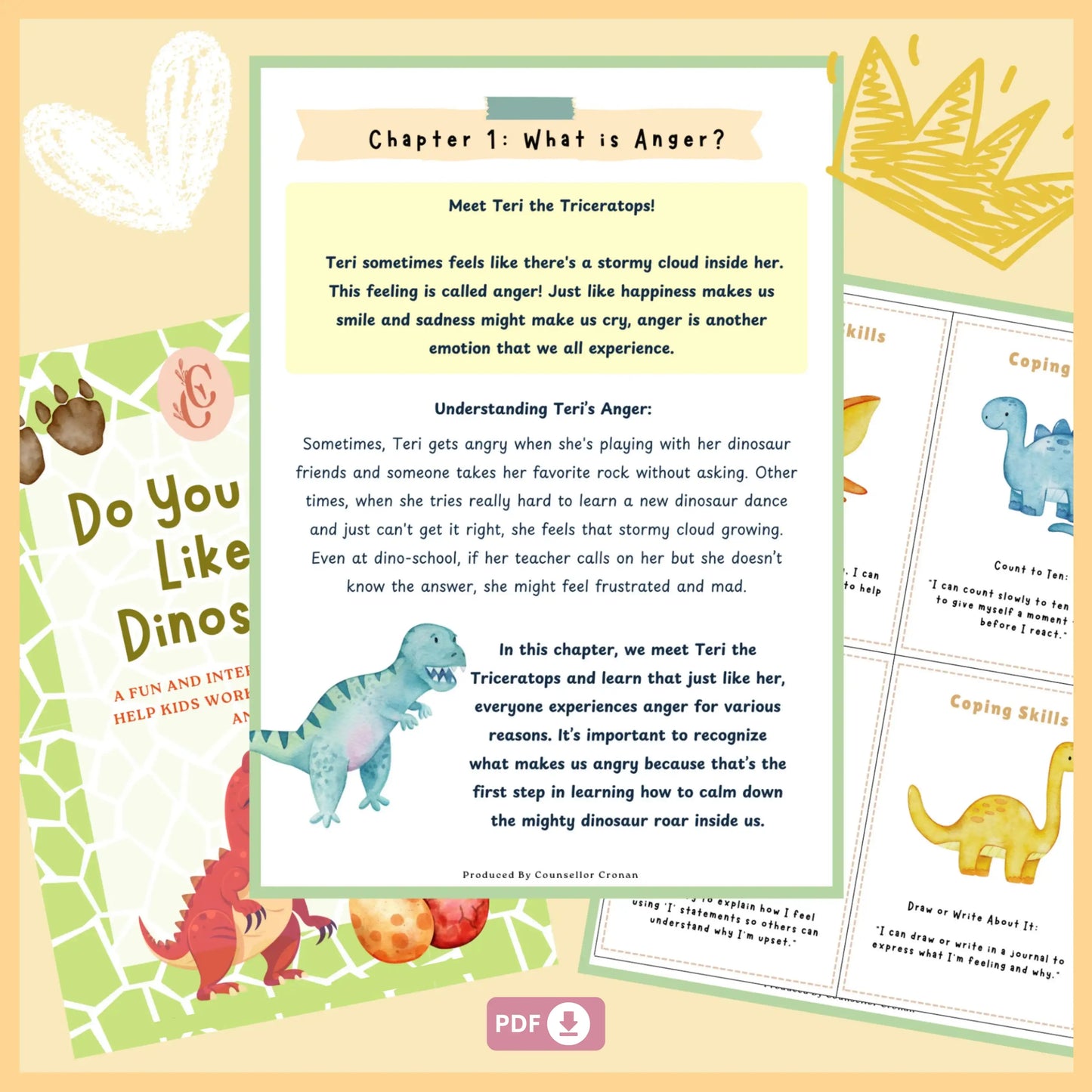 Kids Anger Workbook – Do You Roar Like a Dinosaur? Printable Emotional Regulation Activities for Ages 5–12