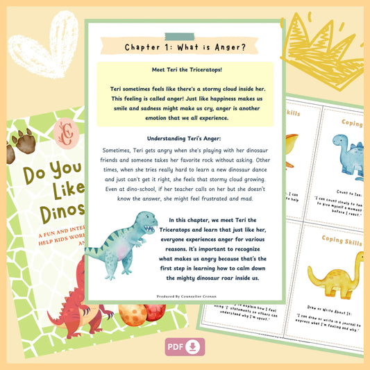 Kids Anger Workbook – Do You Roar Like a Dinosaur? Printable Emotional Regulation Activities for Ages 5–12