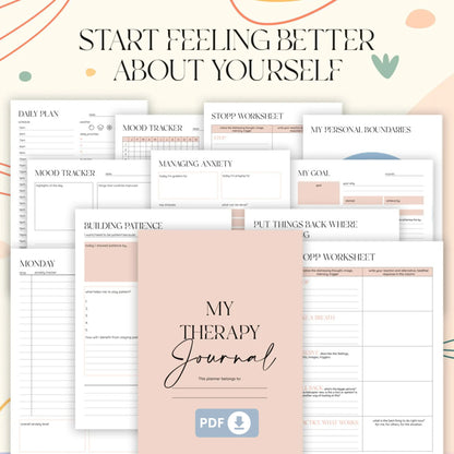Anxiety & Mental Health Journal Bundle – Your Tool for Self-Care, Stress Management, and Emotional Healing