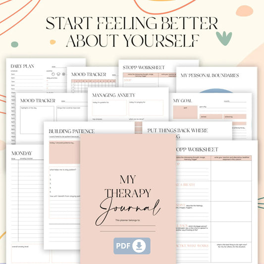 Anxiety & Mental Health Journal Bundle – Your Tool for Self-Care, Stress Management, and Emotional Healing