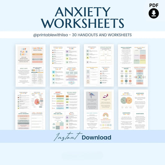 Teen Mega Mental Health Bundle – Digital Therapy Worksheets for Healing, Anxiety, and Self-Esteem