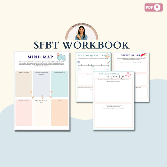 Solution-Focused Therapy Mega Bundle – Printable SFBT Worksheets, Tools & Positive Quotes