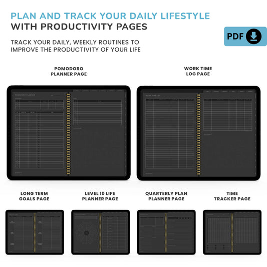 Dark Mode Digital Planner – Stay Organized with Style 🌙✨