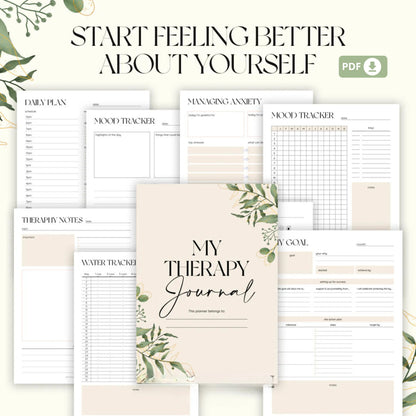 Mental Health Journal Bundle – Anxiety, Self-Care, and Therapy Tools 🌟✨