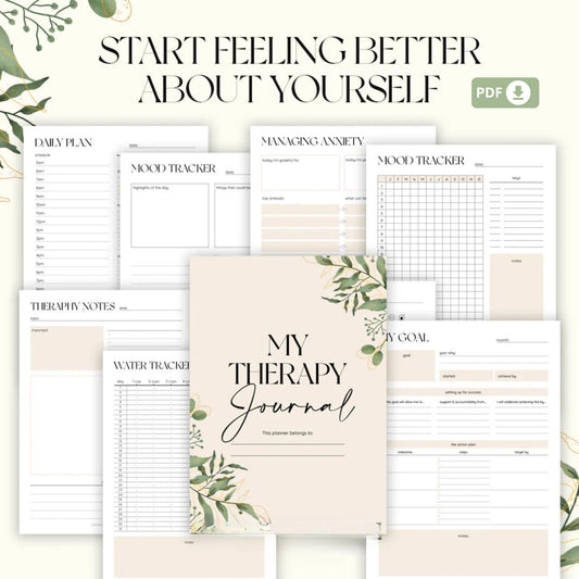 Mental Health Journal Bundle – Anxiety, Self-Care, and Therapy Tools 🌟✨