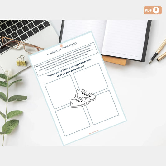 Walking in Their Shoes – Perspective Taking & Empathy Worksheets for Kids Group Therapy