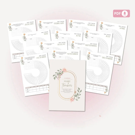 Circle Daily Habit Tracker – 12-Month Printable Tracker 🌈✨