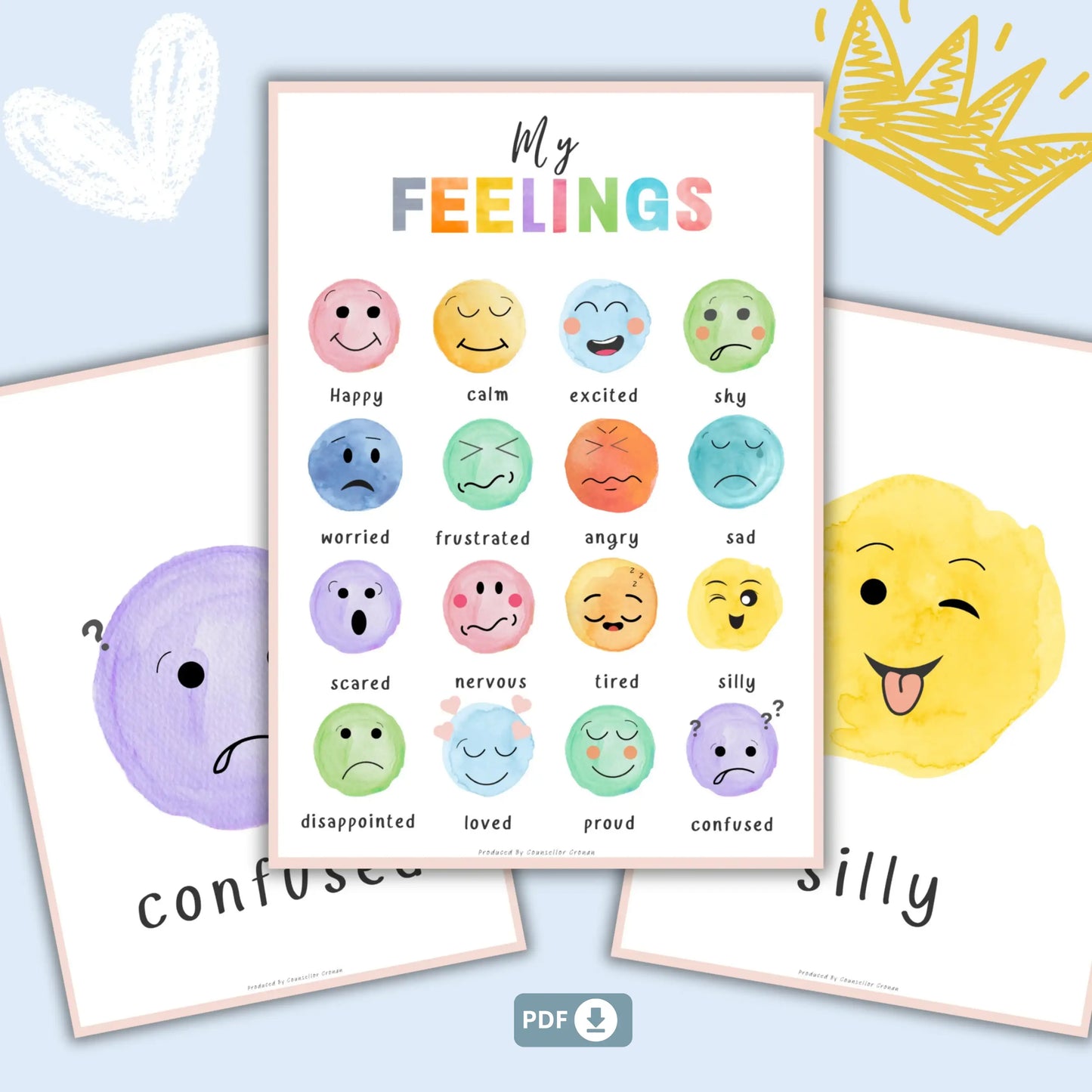 Kids Calming Corner Bundle – Printable Emotional Regulation Toolkit with Affirmation Cards, Therapy Workbooks & Feelings Resources